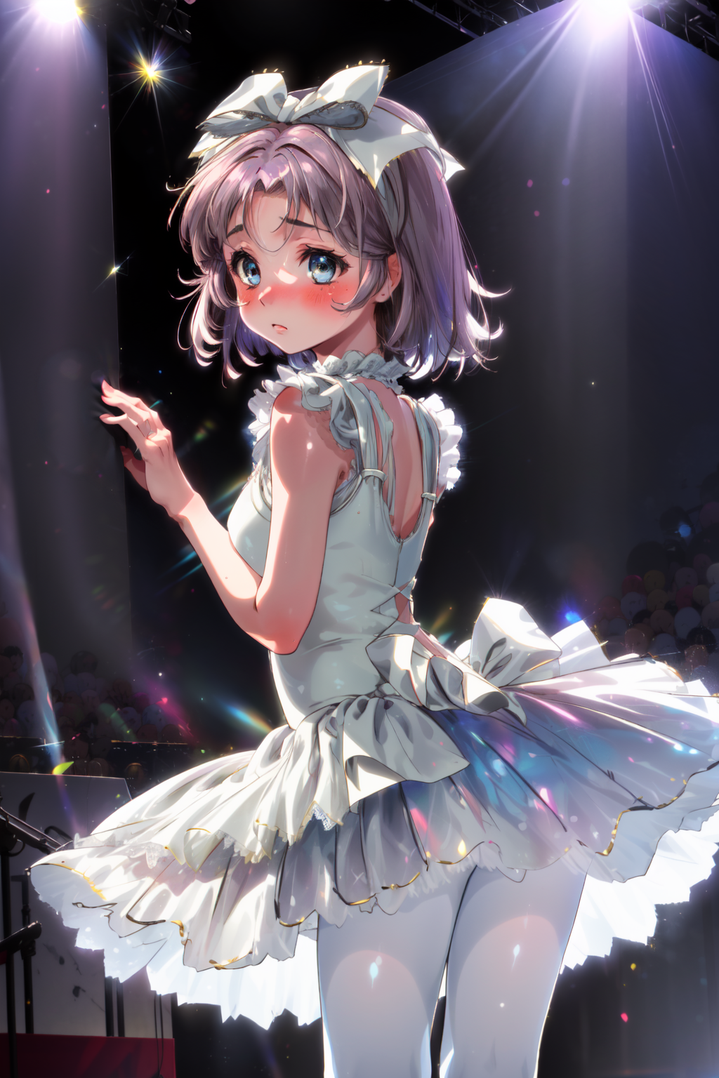 00449-3856709180-masterpiece,best quality,1girl,aalatooni,short hair,hair bow,(shy),(tutu,white lace-trimmed tutu,white pantyhose,shiny pantyhose.png